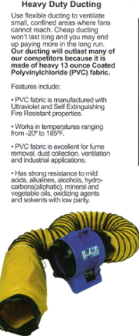 
                      
                        Ducting- Available in 4 sizes
                      
                    